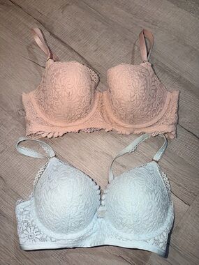 Aerie Push-Up Bras Set of 2 — Blush and White Size 36C